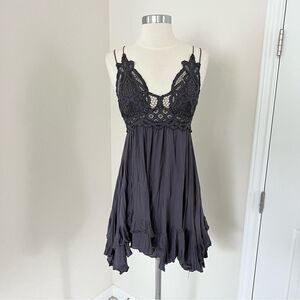 Free People One Adella Slip Charcoal XS